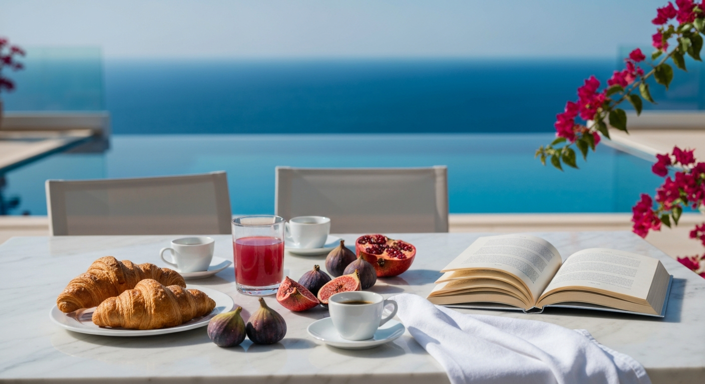 Frühstück auf der Villen-Terrasse